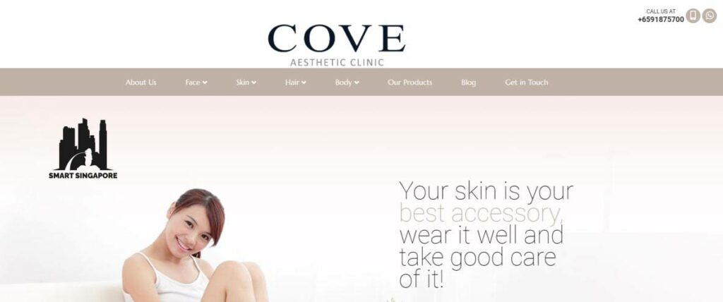 Cove Aesthetic Clinic homepage