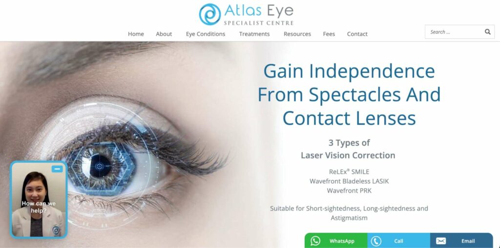 Atlas Eye Specialist Centre Homepage