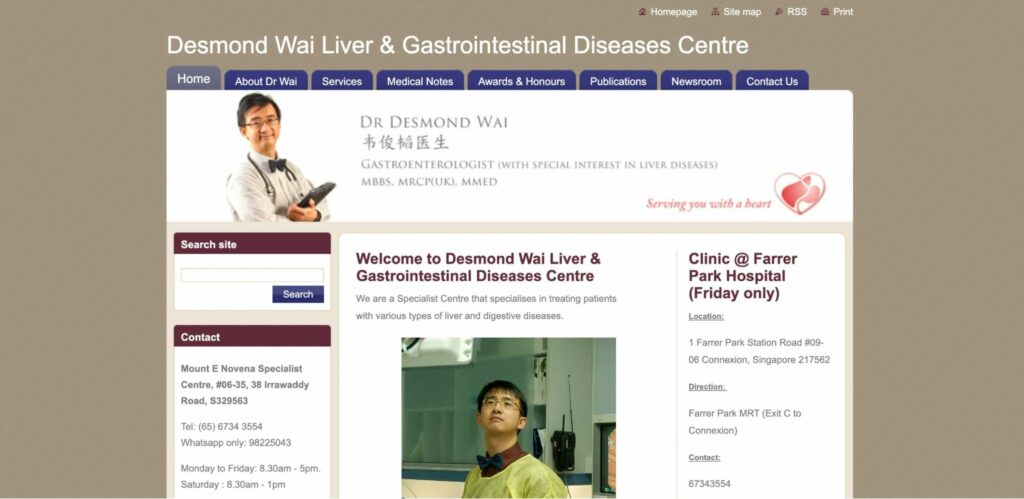 Desmond Wai Liver & Gastrointestinal Diseases Centre - Dr Desmond Wai Homepage