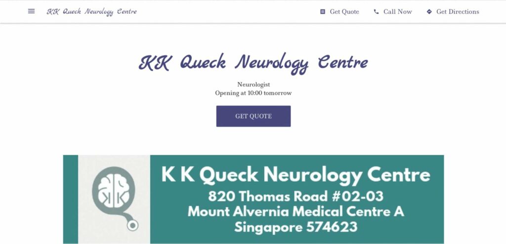 KK Queck Neurology Centre Homepage