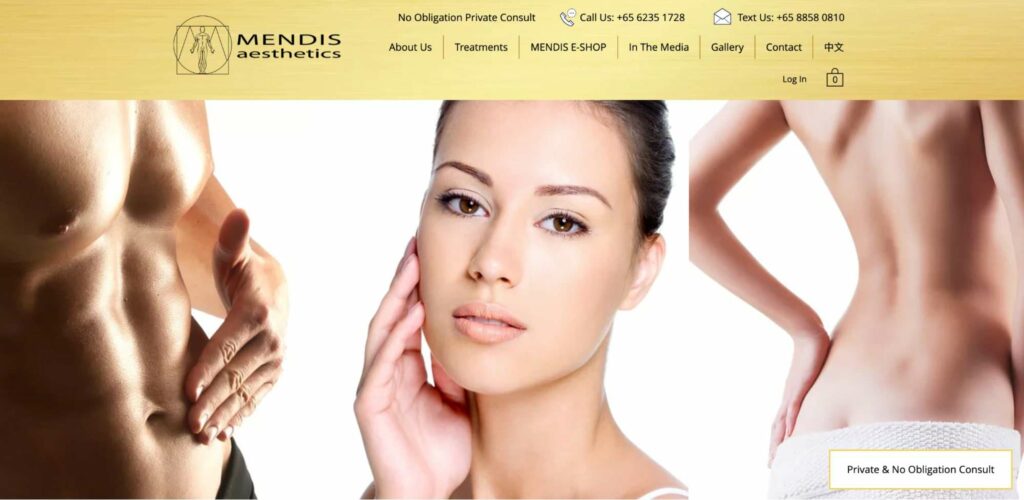 Mendis Aesthetics Clinic Homepage