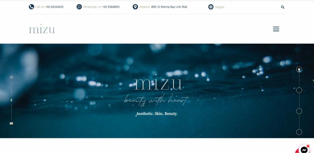 Mizu Aesthetic Clinic Homepage