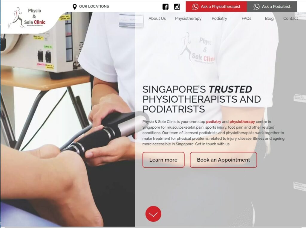 Physio & Sole Clinic Homepage