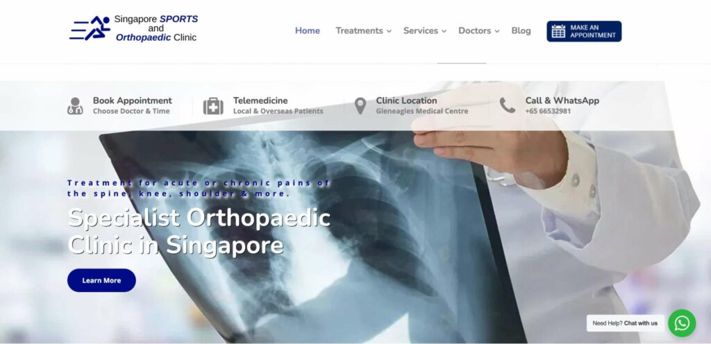 Singapore Sports & Orthopaedic Clinic Homepage