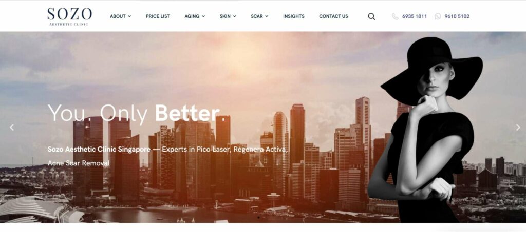 Sozo Aesthetic Clinic Homepage