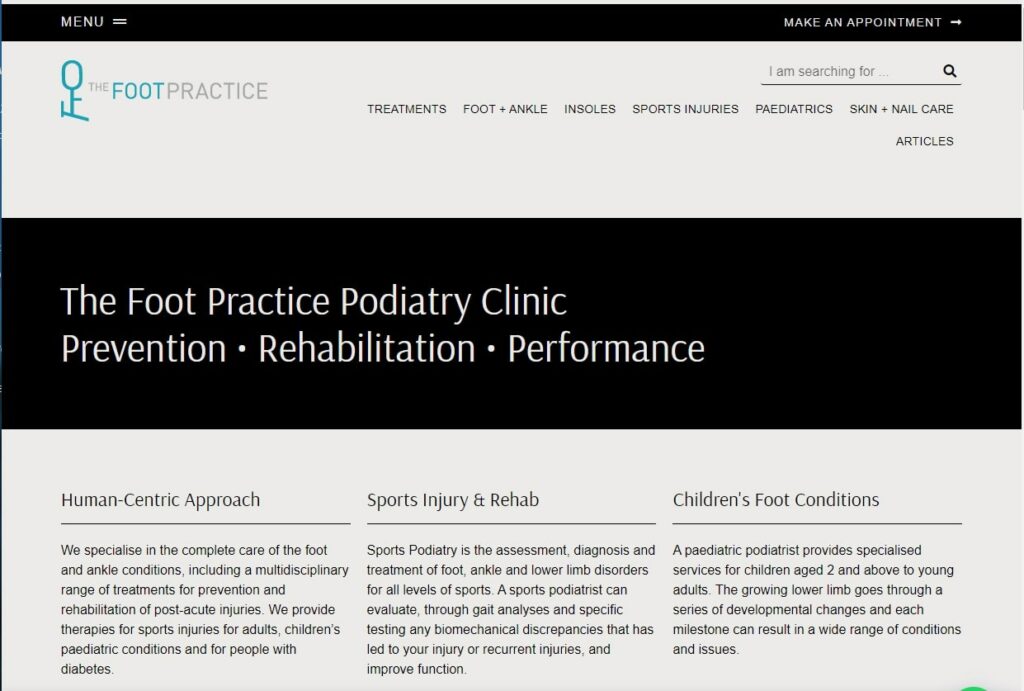The Foot Practice - Dr Tim Maiden Homepage