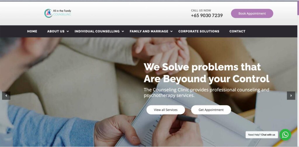 All in the Family Counselling Centre Homepage