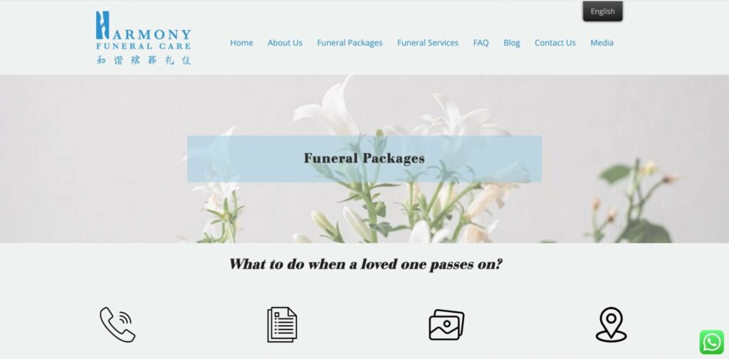 Harmony Funeral Care Singapore Homepage