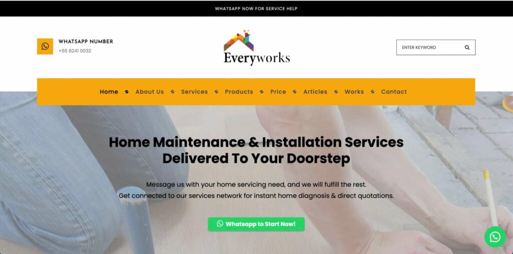 Everyworks Handyman Services Homepage