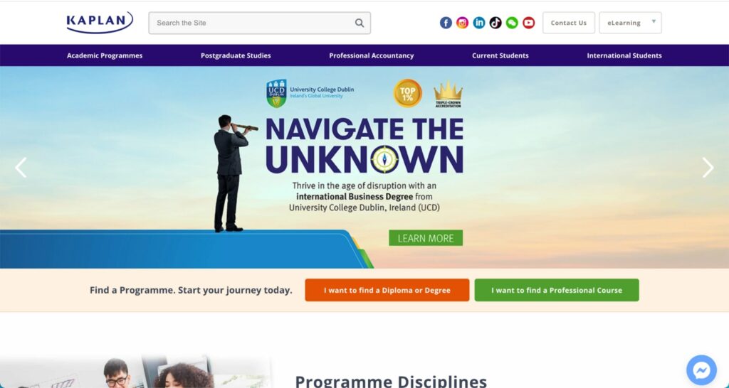 Kaplan Singapore Homepage