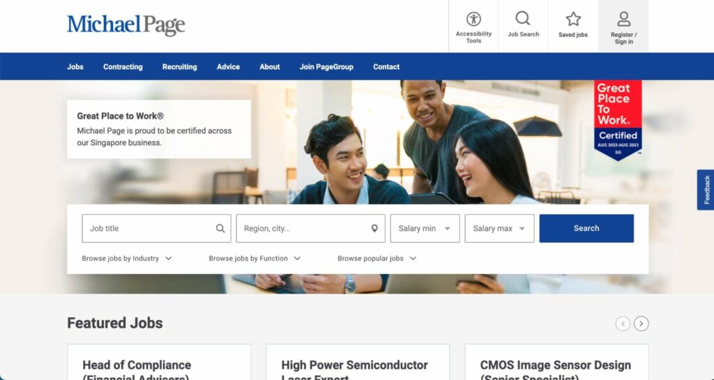 Michael Page Homepage