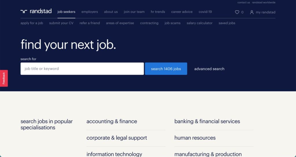 Randstad Singapore Homepage