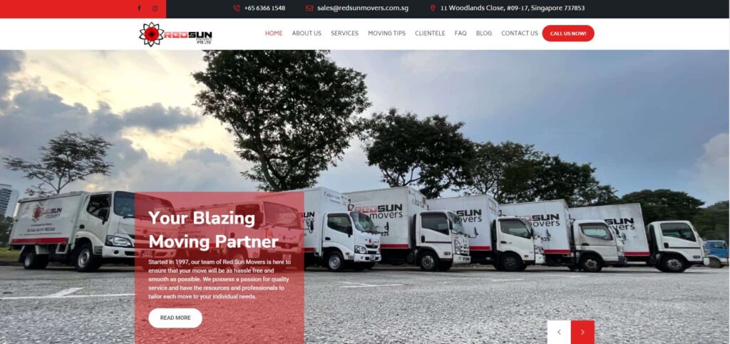 Red Sun Movers Homepage