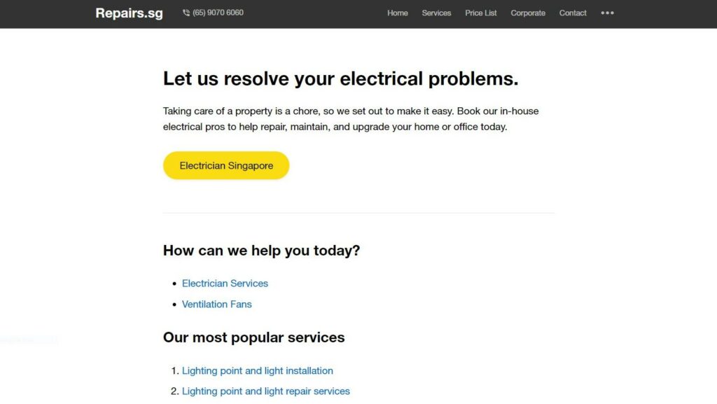 Repairs.sg Homepage