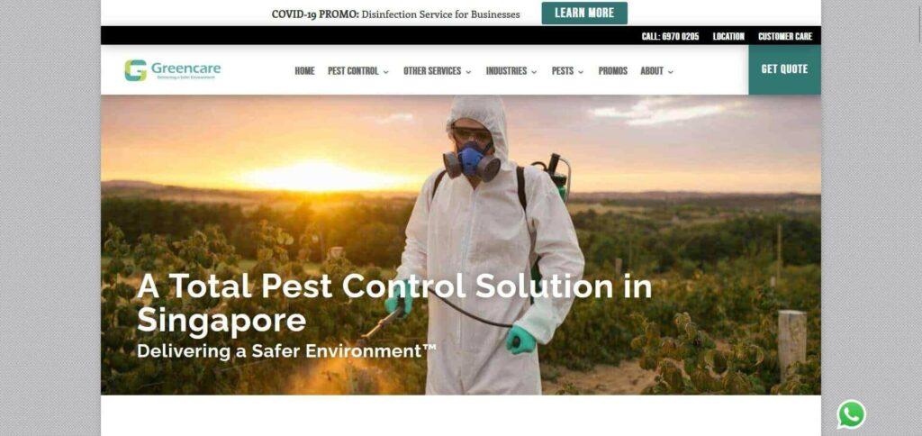Greencare Pest Control & Cleaning Homepage