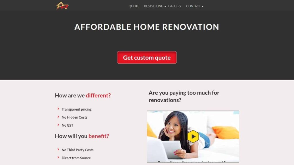 Home Reno Pte. Ltd. Homepage