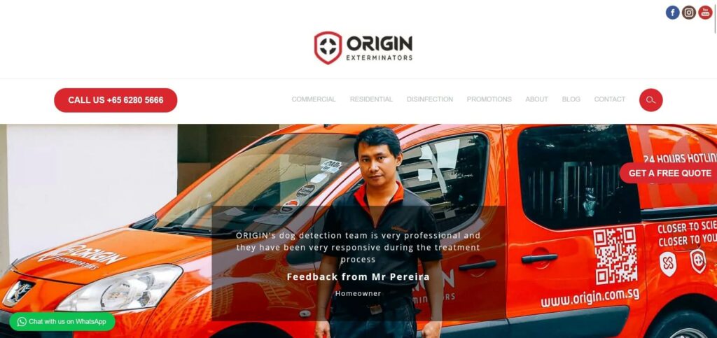 ORIGIN Exterminators Homepage