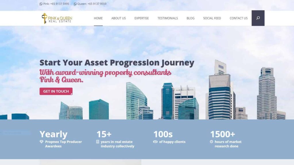 Pink and Queen Real Estate Homepage