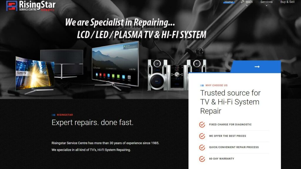 Rising Star Service Centre Homepage
