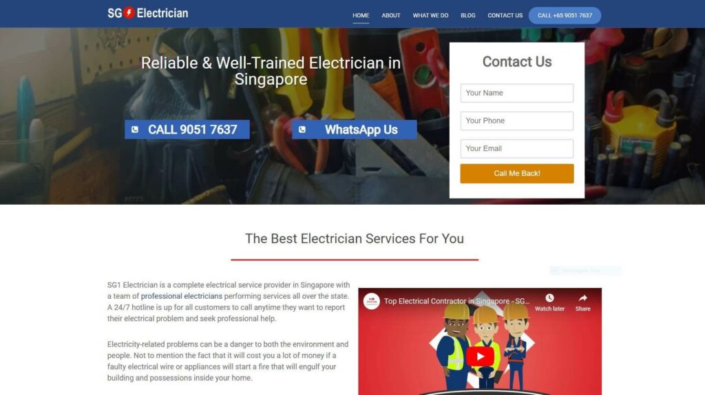 SG1 Electrician Homepage