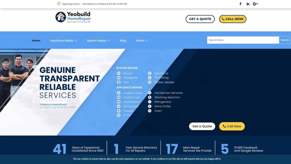 Yeobuild HomeRepair Homepage