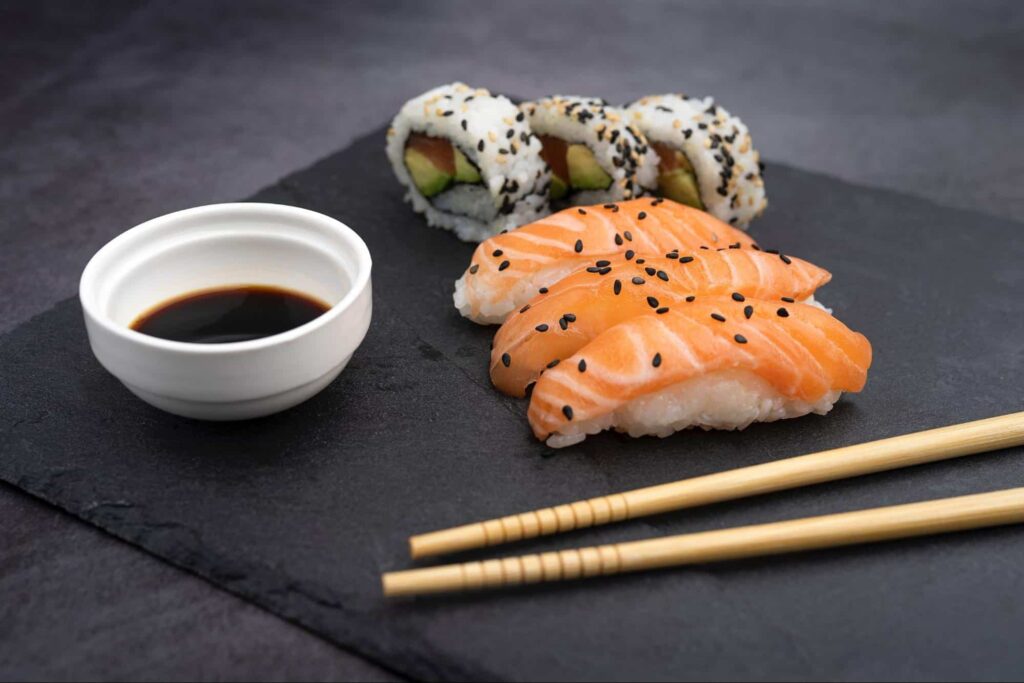 Pop in some tasty sushi pieces at Shinji