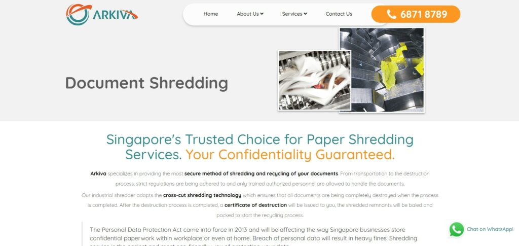 Arkiva Shredding Service's Homepage