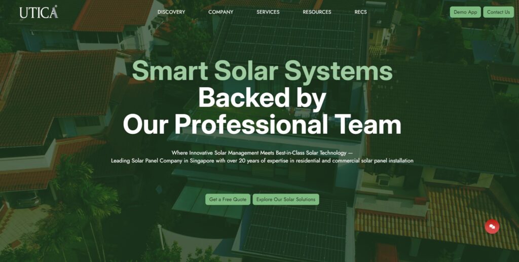 utica solar homepage