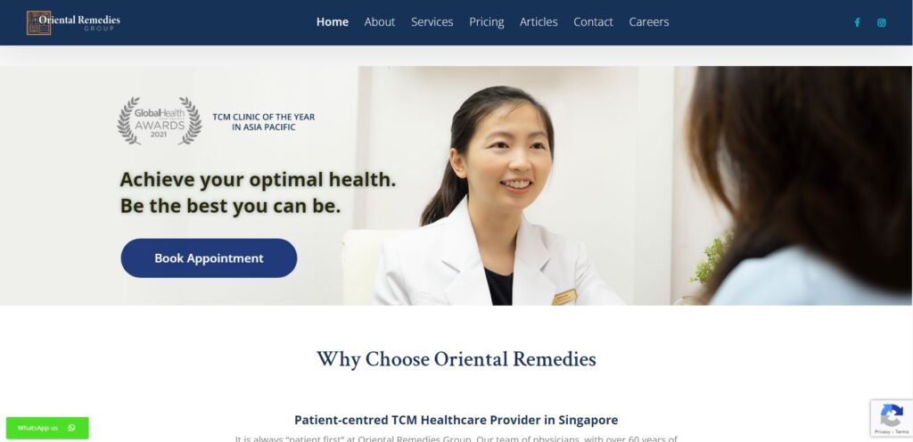 Oriental Remedies Clinic Homepage