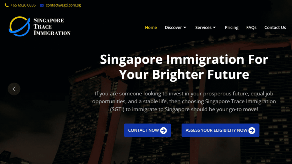 Singapore Trace Immigration's Homepage