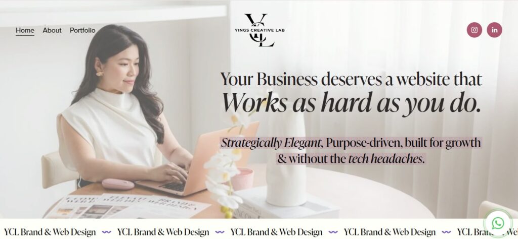 yings creative lab homepage