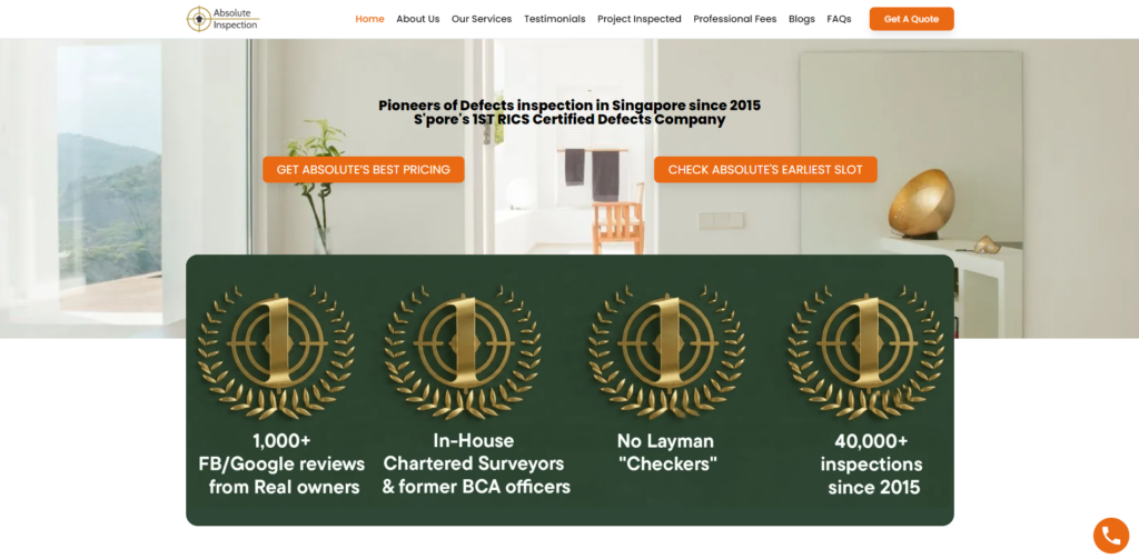 Absolute Inspection homepage