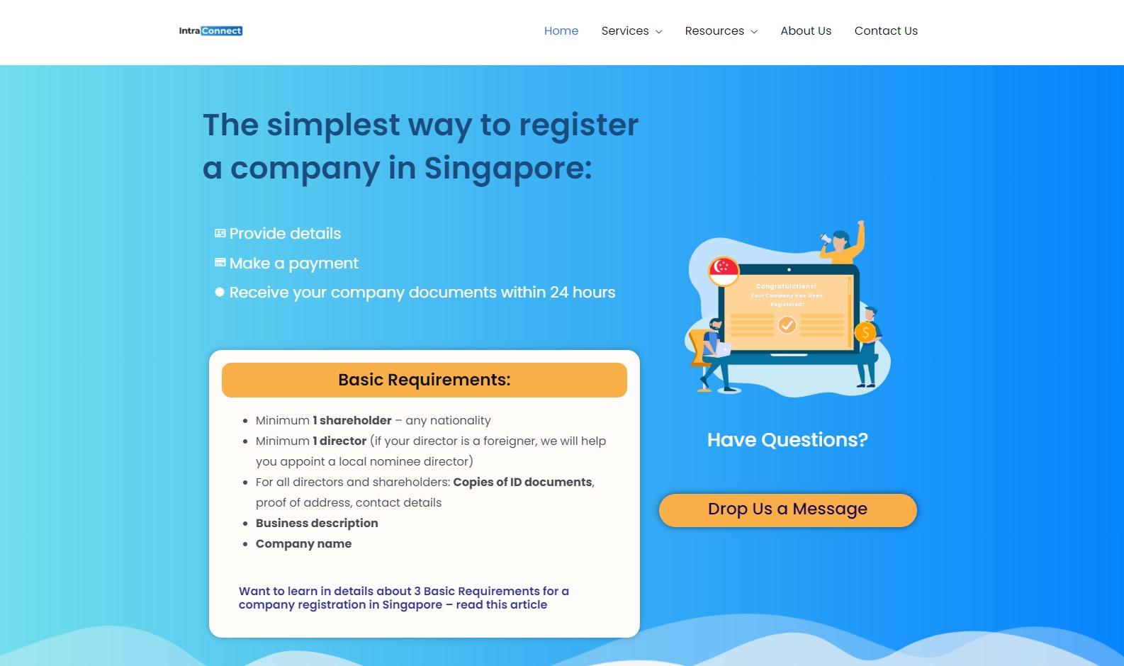 intra connect homepage