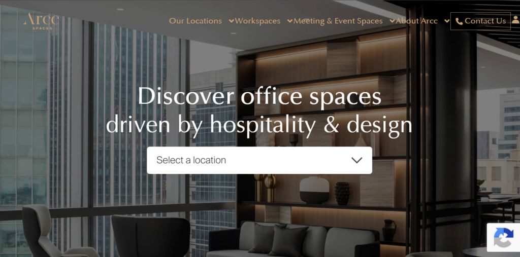 Arcc Spaces homepage