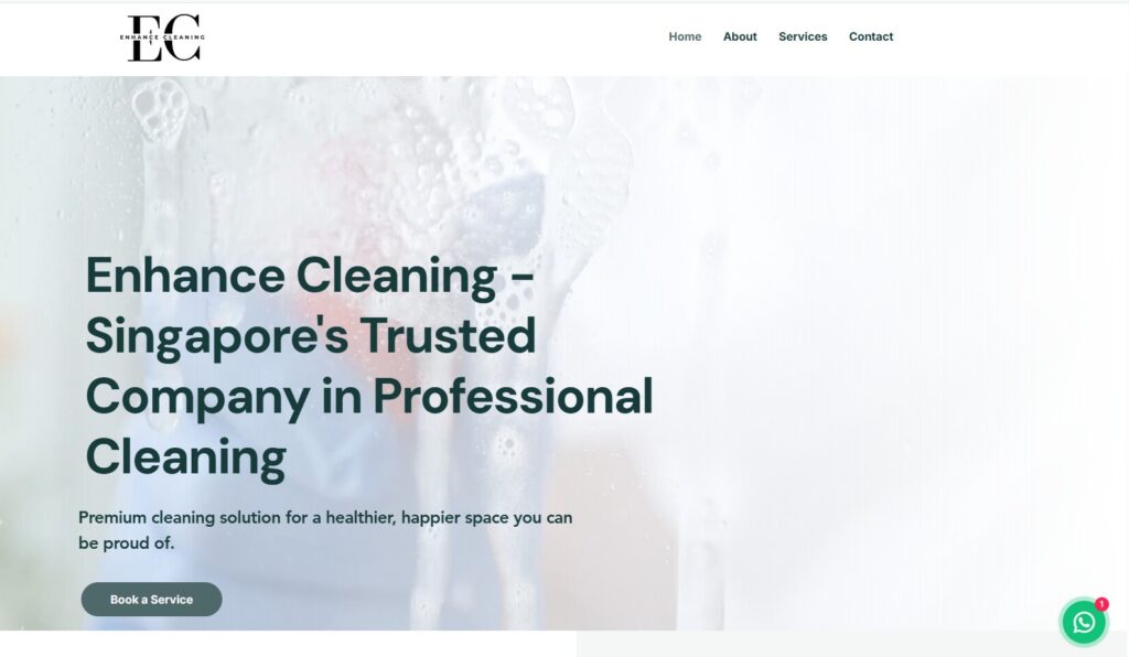 Enhance Cleaning homepage